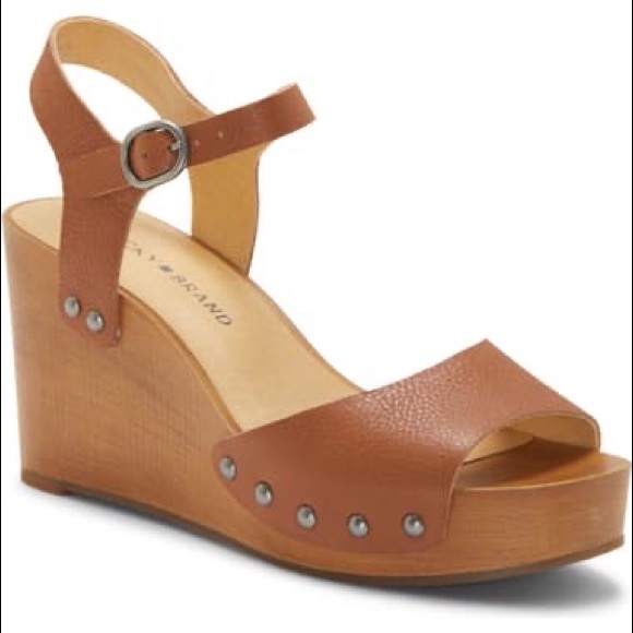 Lucky Brand Shoes - Lucky Brand NEW in Box Zashti Leather Wedge Latte